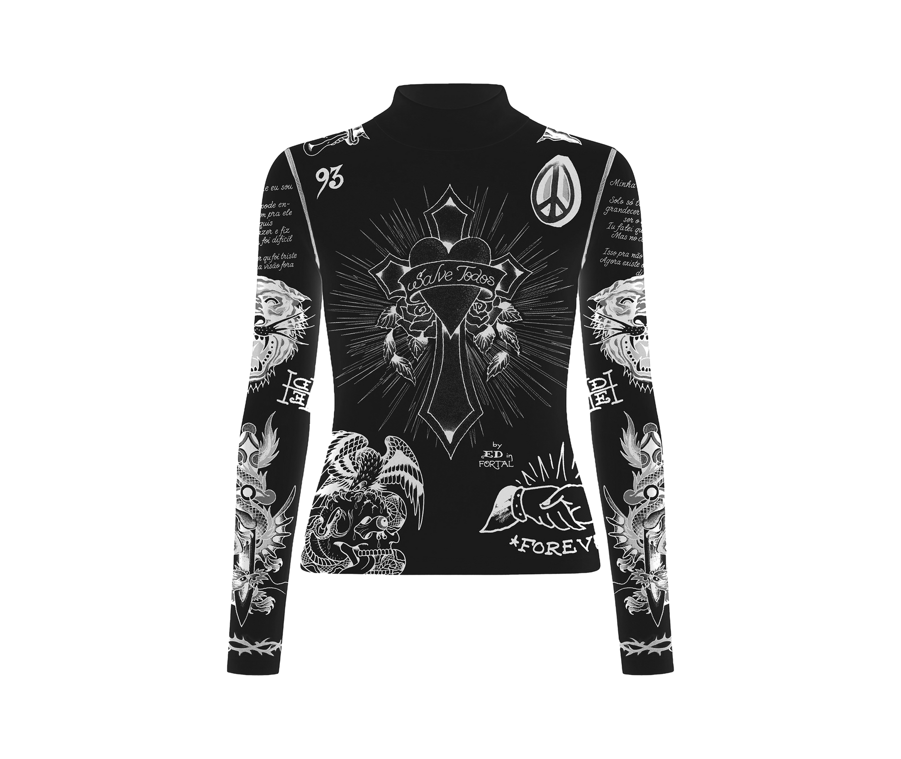 Ed Hardy x Matuê "Tattooed Skin" Tule Feminino Preto