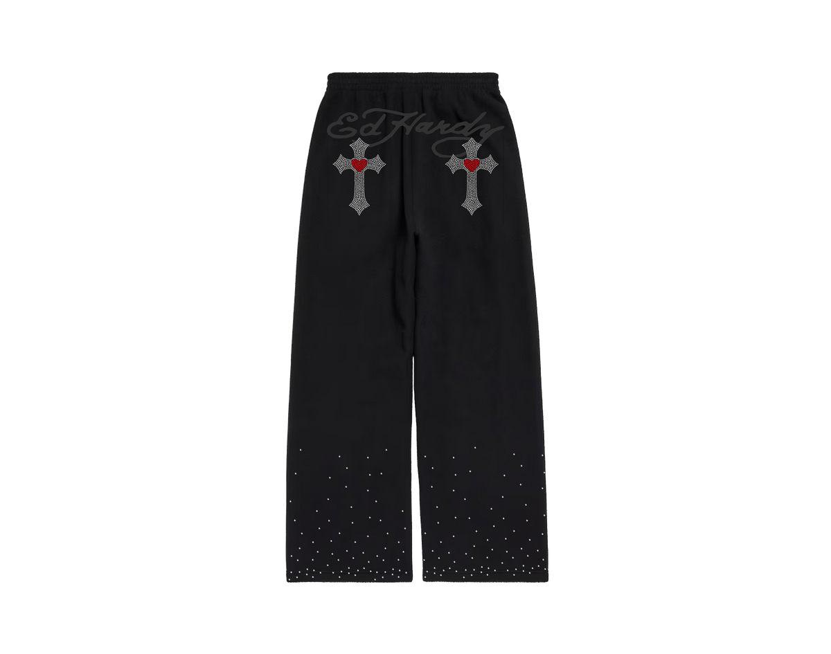 Ed Hardy x Matuê "Cruz" Calça Moletom Preta