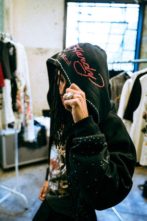 Ed Hardy x Matuê "Cruz" Moletom Zip Up Preto